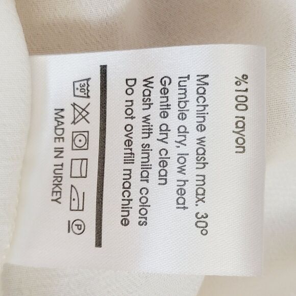 NWT Sincerely Jules Cameron Chiffon Ivory Size XS Flowy Women Blouse - Picture 10 of 13